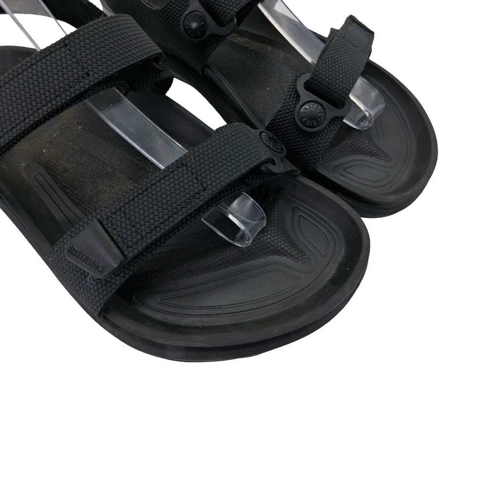 Birkenstock Sandals Womens US 8-8.5 EU 39 Black Nylon Strappy Hook Loop Comfort - Picture 5 of 13